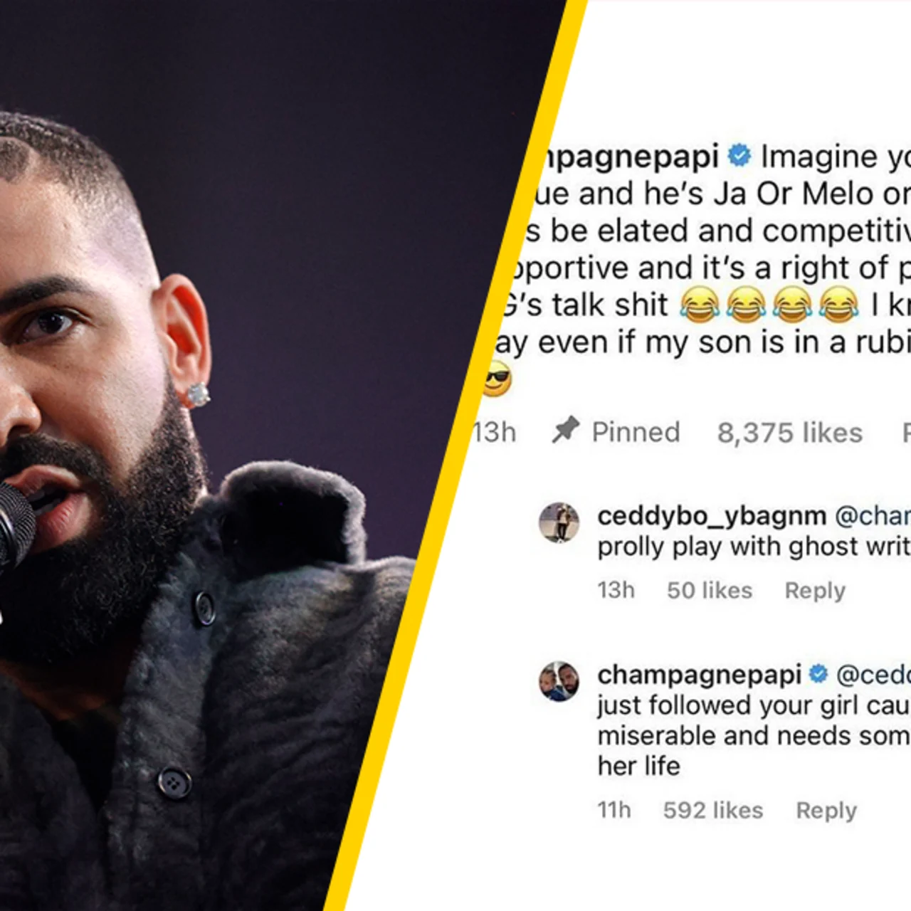Drake Insta Posts Drake DMs Insta troll's wife because she 'needs some excitement in her ...