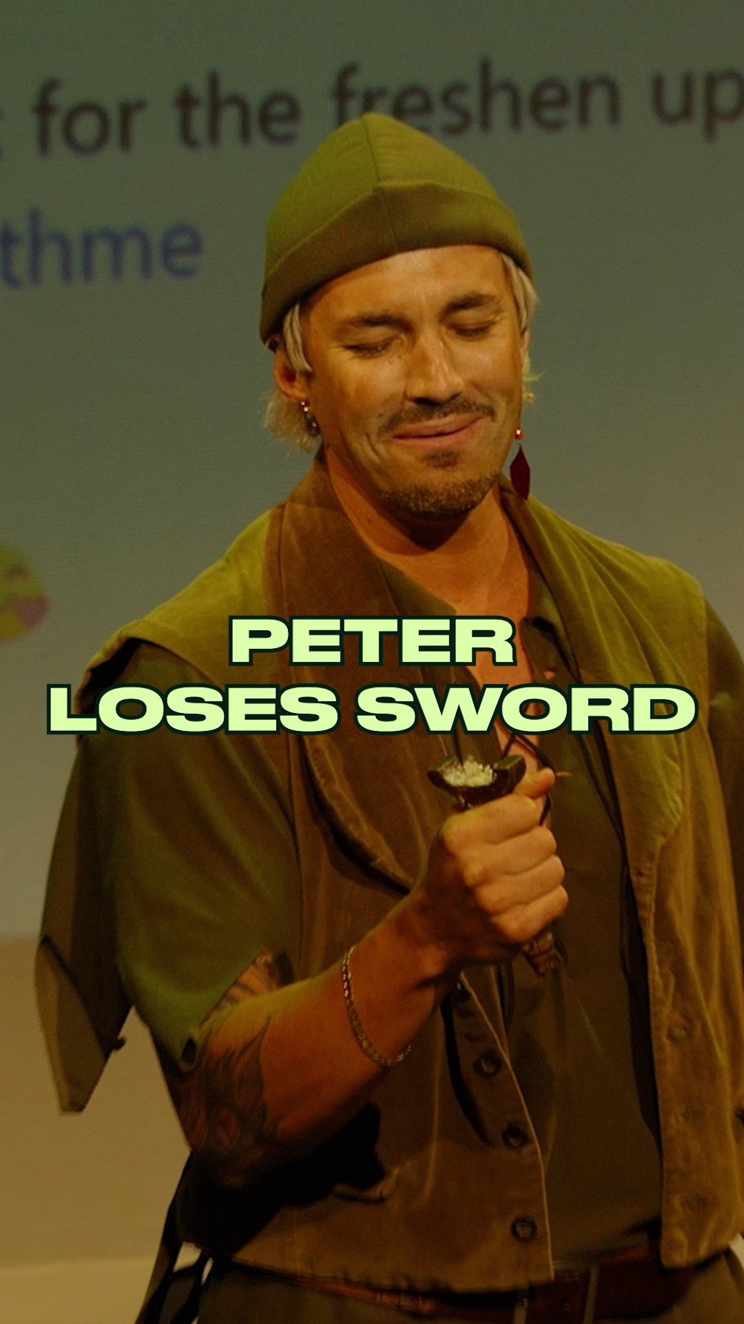 Peter looses his sword...