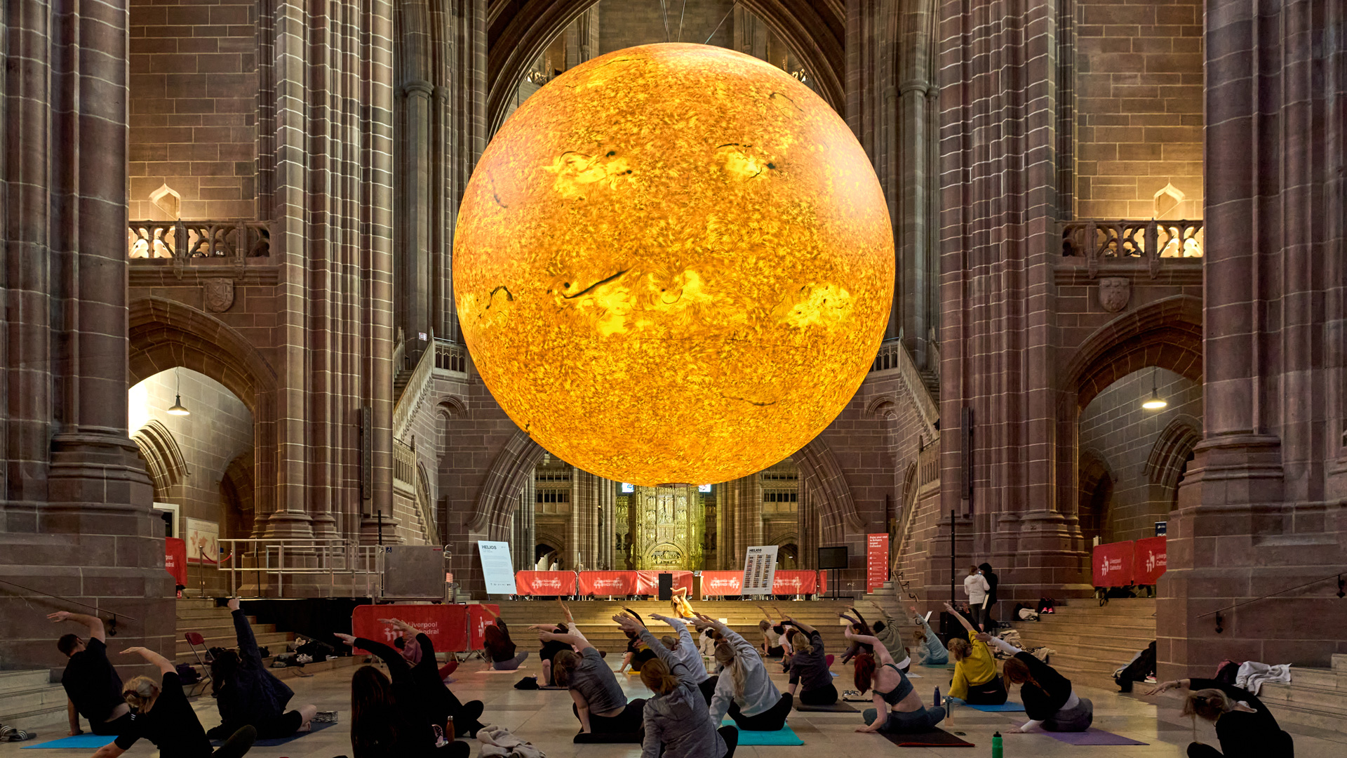 You can do yoga under a massive 6-meter immersive sun in Auckland this month