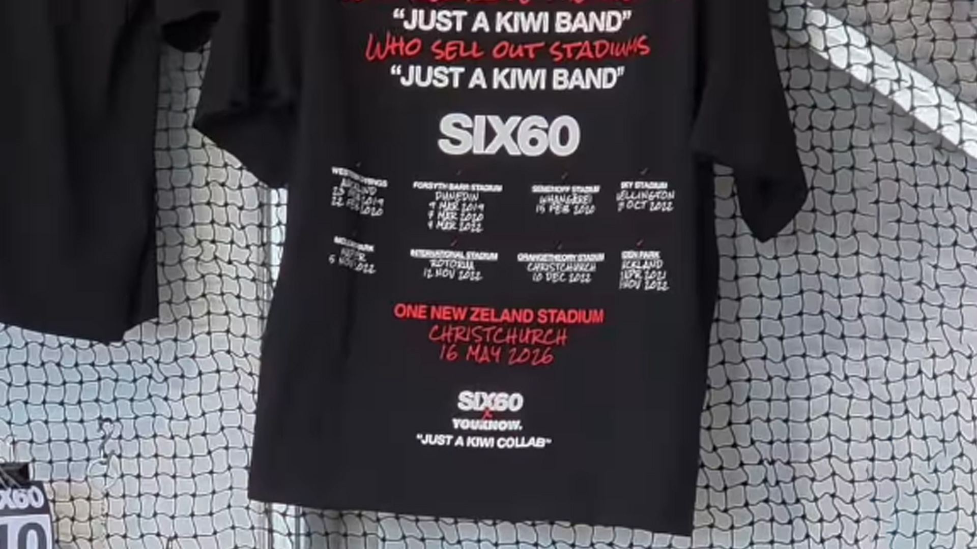 Confused Kiwis get an update after new Six60 merch misspells NZ