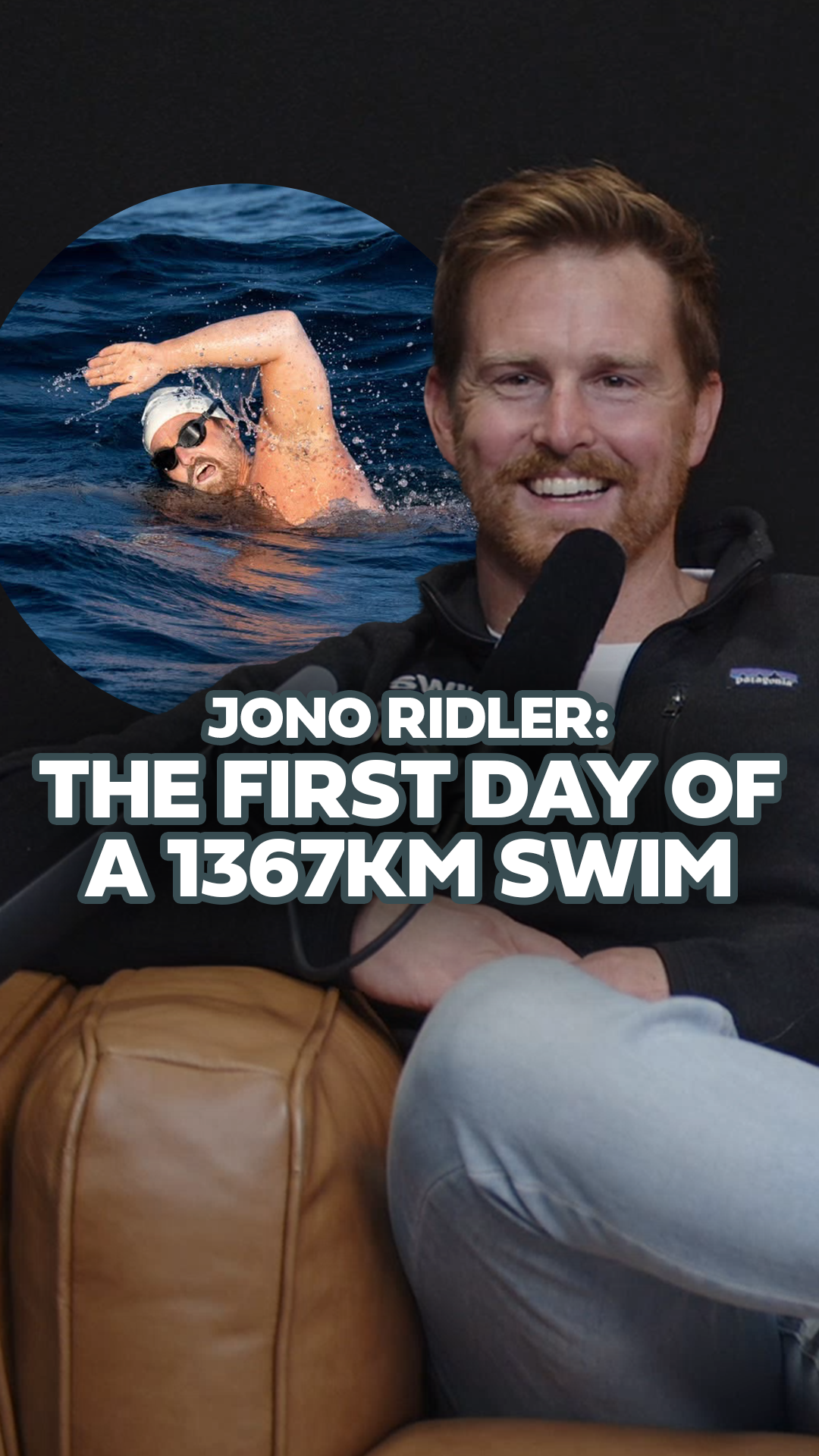 The first day of Jono Ridler's 1367km swim was wild 🤯