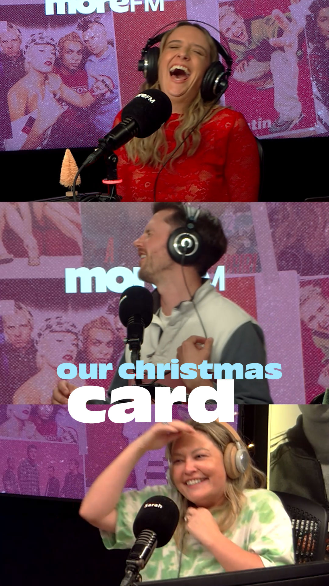 Sarah, Adam & Kaylee Bell laughing