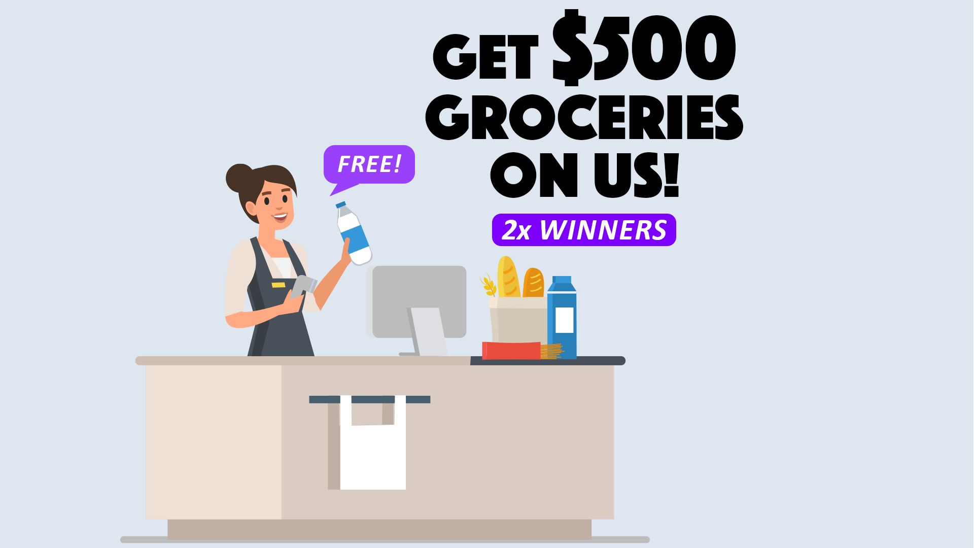 A vibrant green background features two money bags, one drawn March 16 and the other April 6, each marked "$1K", surrounded by floating dollar coins and banknotes, with bold text inviting entry into "2X DRAWS EACH WORTH $1,000".