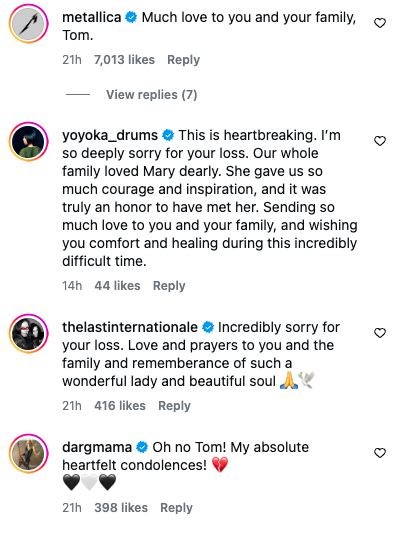 Comments on Tom Morello's Instagram post