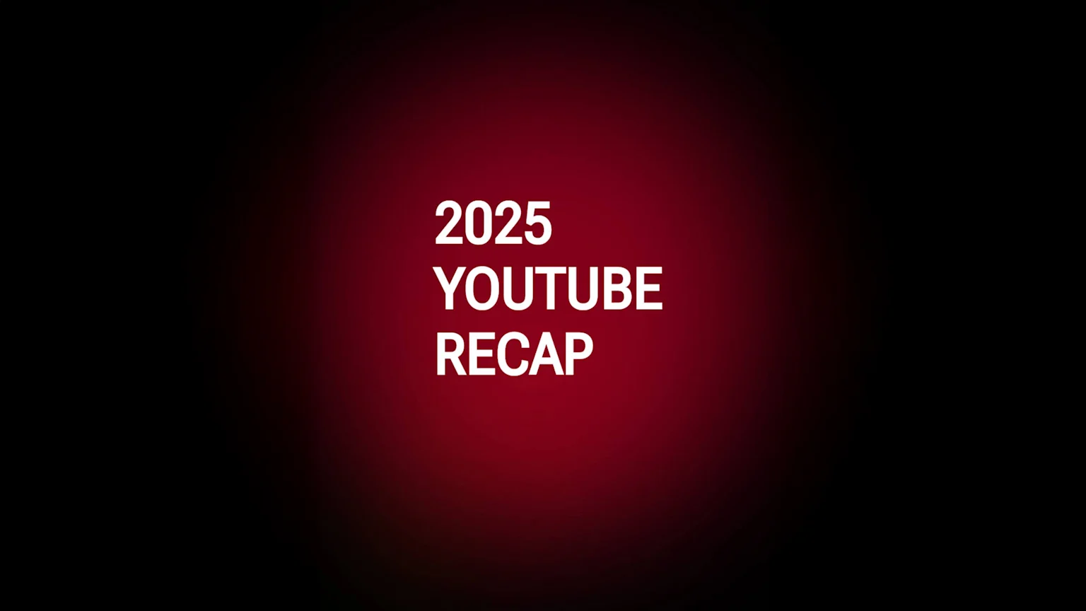 The YouTube Recap 2025 start screen