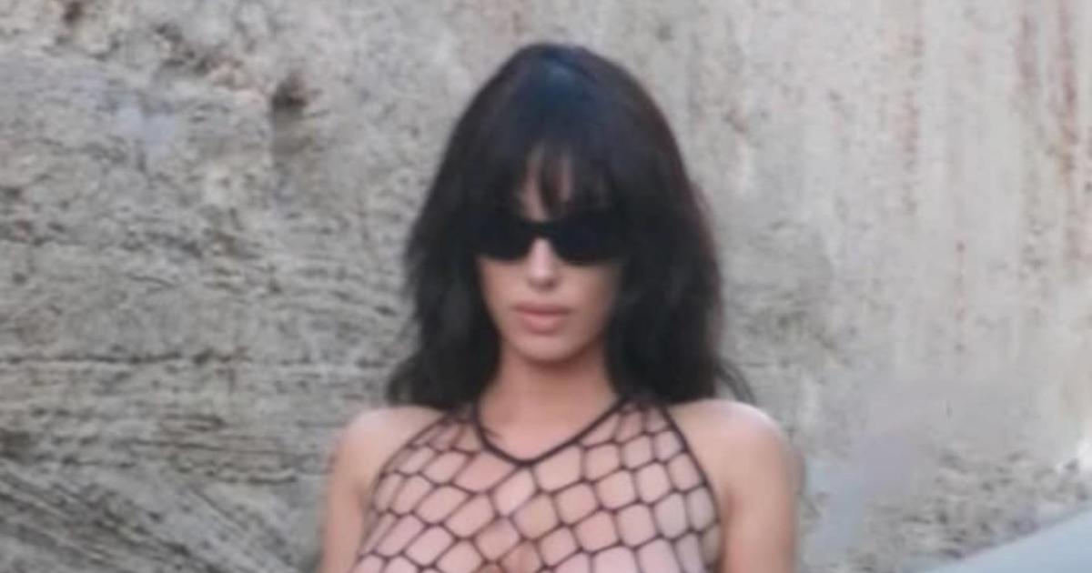 bianca see through mesh dress Bianca Censori wears completely sheer tube dress and knee-high stockings for Kanye West outing