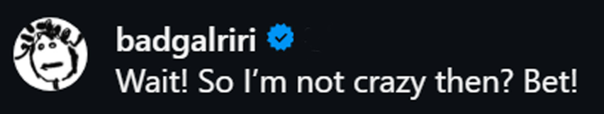 Rihanna comments under 'Love Island UK' alum Montana Rose Brown's Instagram post about wanting another baby in 2026.