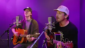 Milan and Tim from Pluto perform in the rova studio.