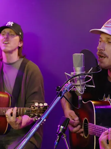 Milan and Tim from Pluto perform in the rova studio.