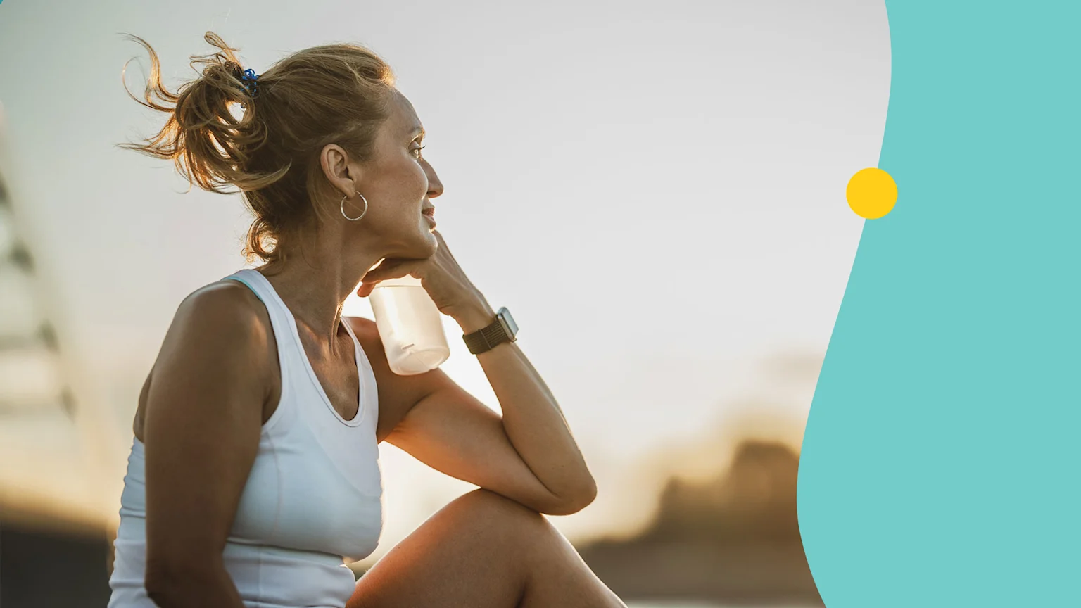 Middle aged woman post exercise