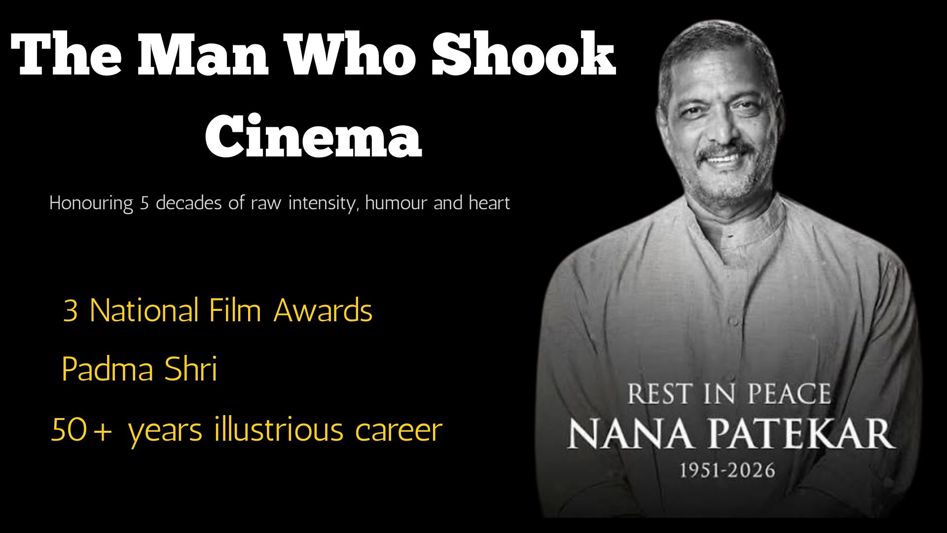 Nana Patekar: From Theatre Boards to National Treasure