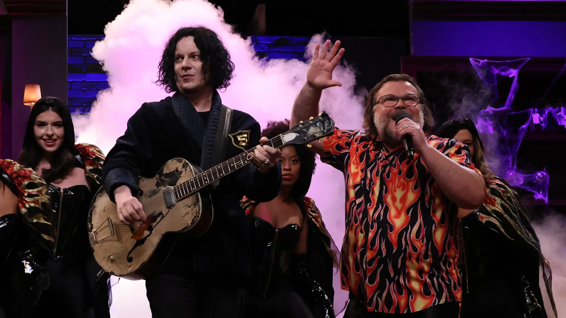 Jack Black and Jack White on stage