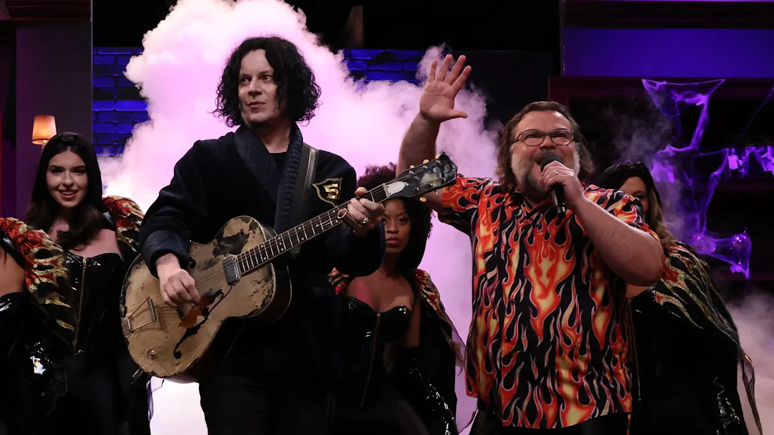 Jack Black and Jack White on stage
