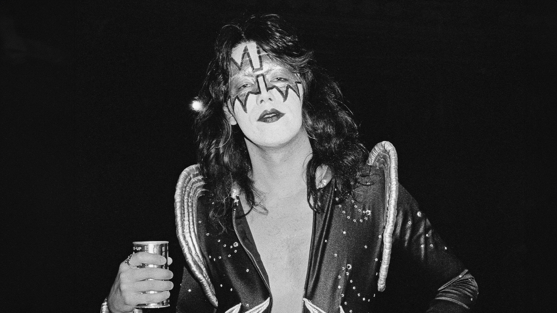 KISS' Ace Frehley in his full KISS outfit, face painted