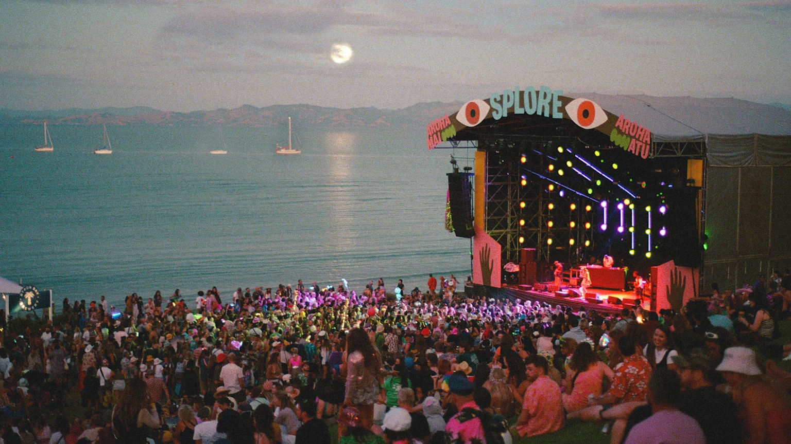 Splore festival concert by moonlit beach
