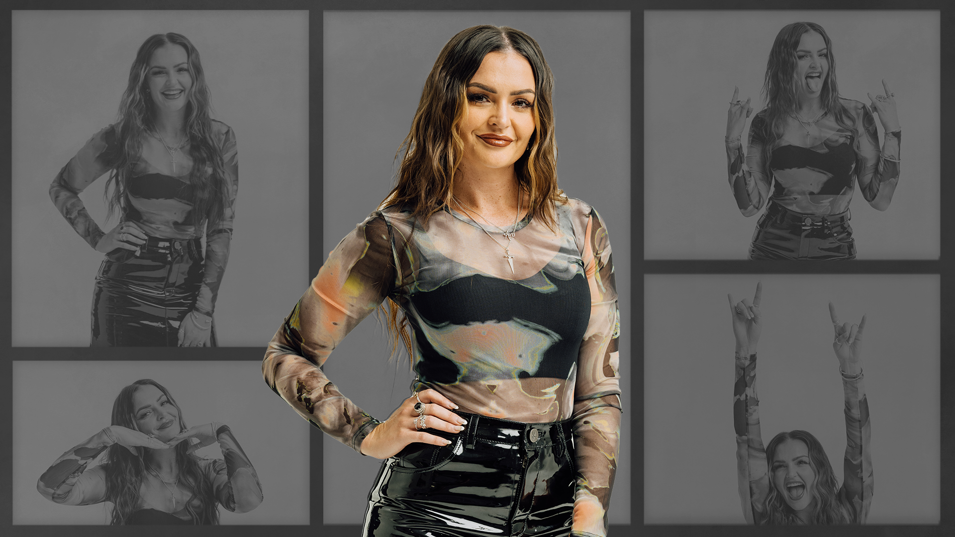 Mel Abbot with her hand on her hip, smiling to the camera