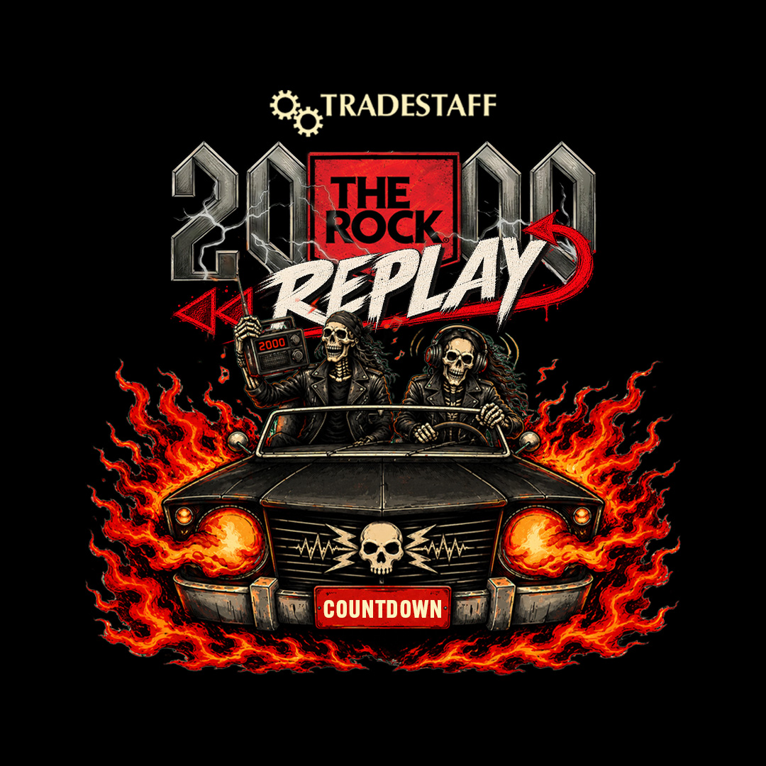 Skeletons ride in a flaming car, The Rock 2000 Replay