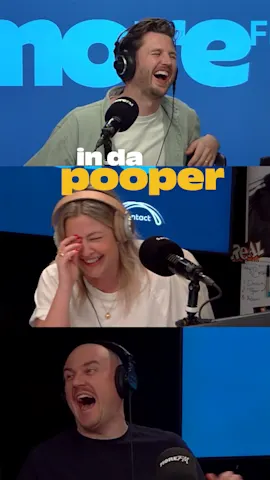 Sarah Adam & Director Dave laughing in the more fm studio