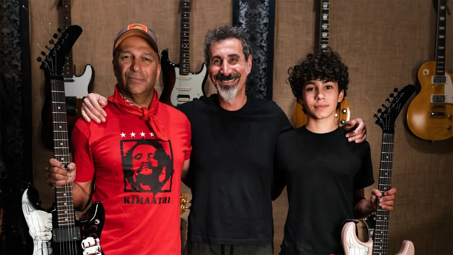 Serj Tankian, Tom Morello and Tom Morello's son