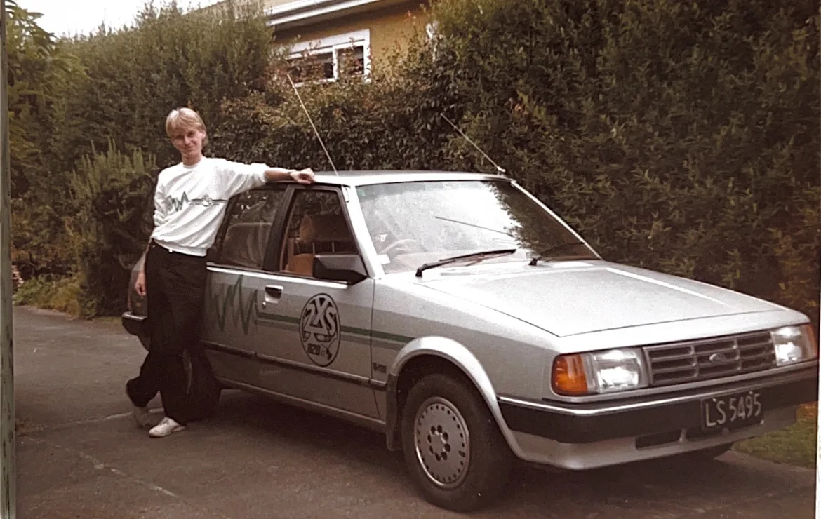 Robert Scott in 1985 in front of the boss's 2XS company car