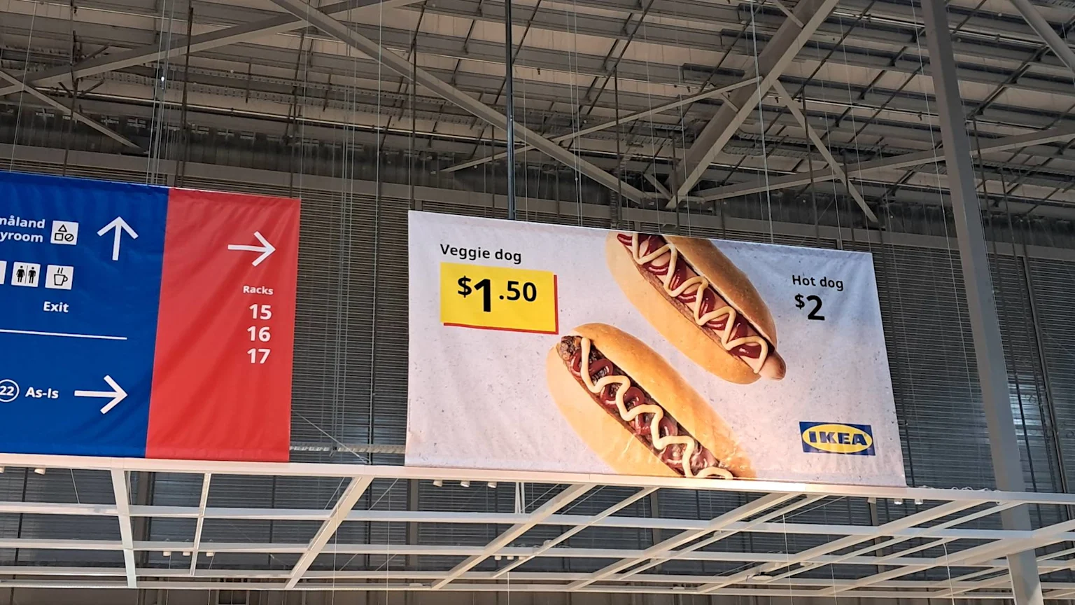 Sign for hot dogs at IKEA NZ