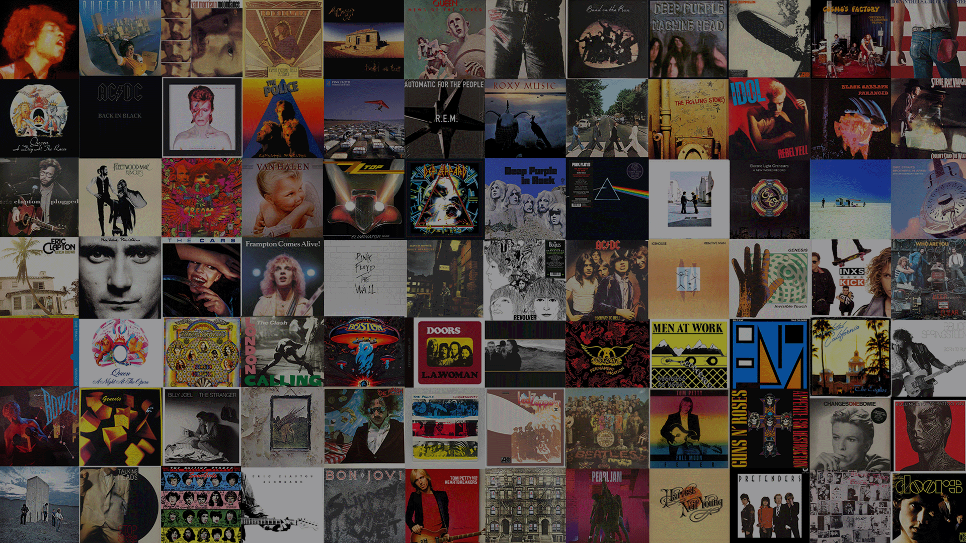 Collection of classic rock album covers