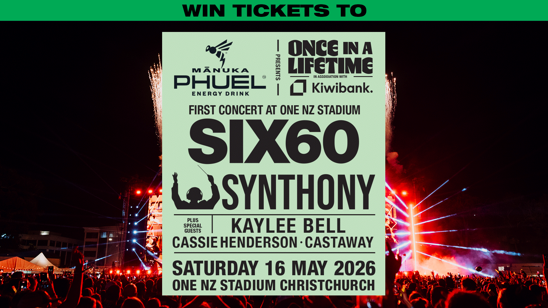 Win Tickets To The First Ever Gig At One New Zealand Stadium