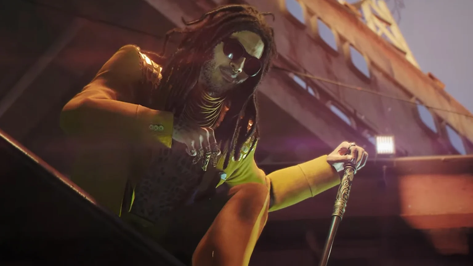 Lenny Kravitz villain in his video game.