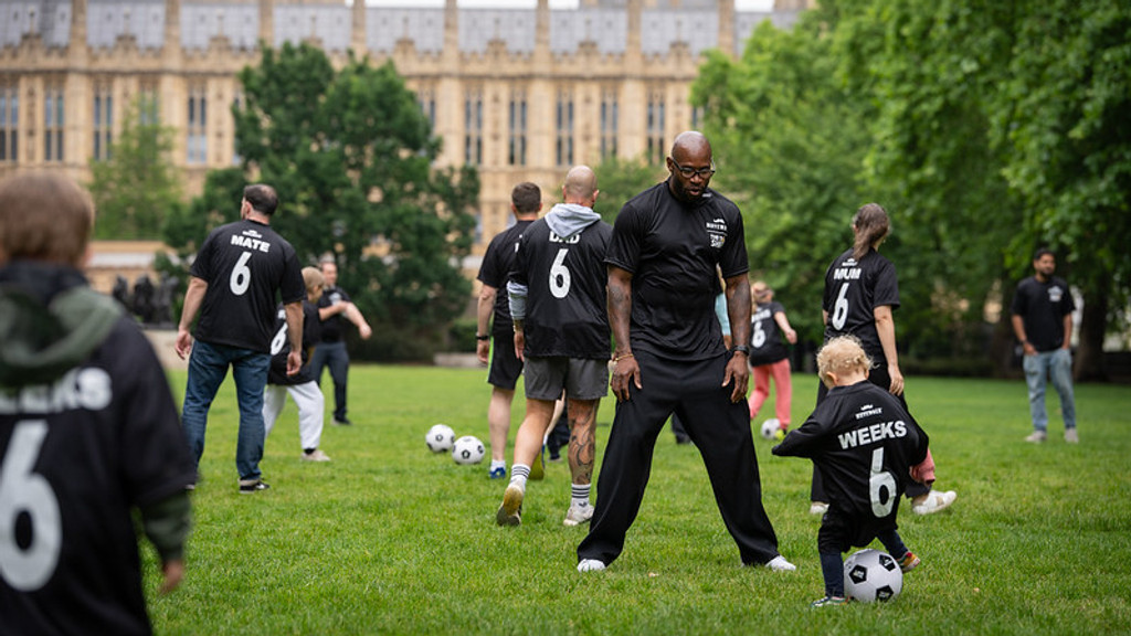 Stars' football stunt spotlights Britain's poor paternity leave for dads