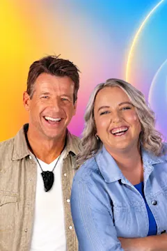 Simon Barnett and Lana Cochrane-Searle smile together