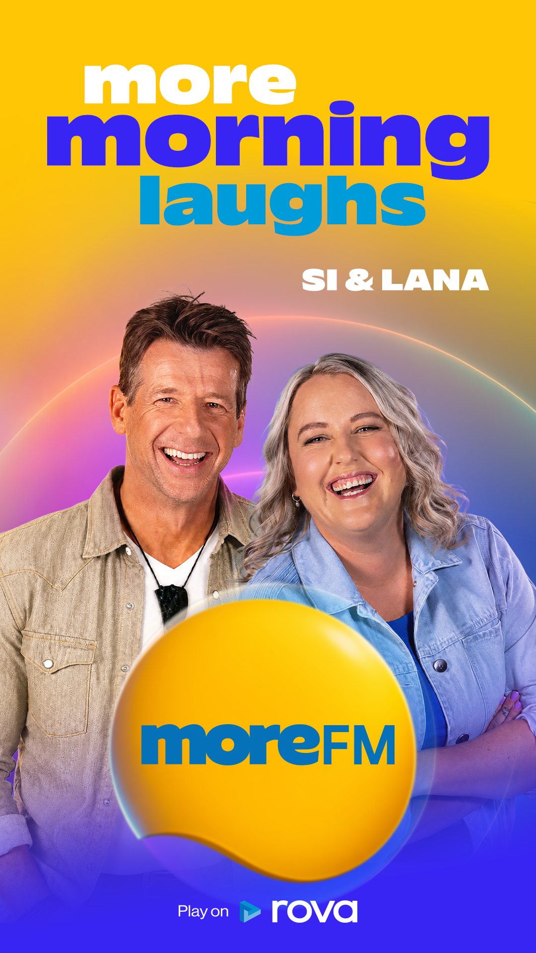 Simon Barnett and Lana Cochrane-Searle smile together