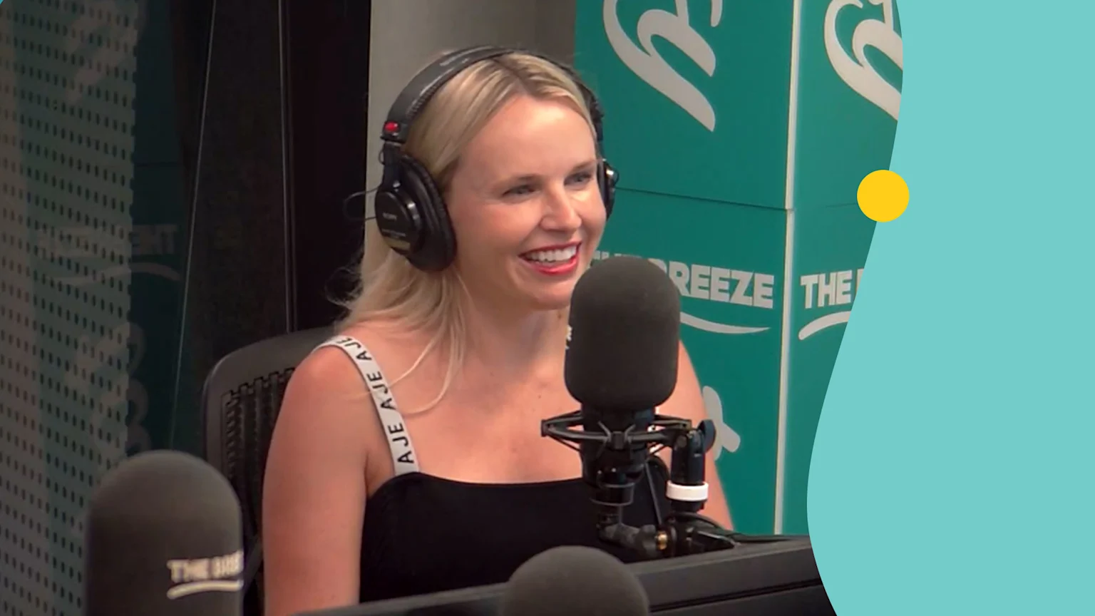 Actress Kimberley Crossman in the breeze studio