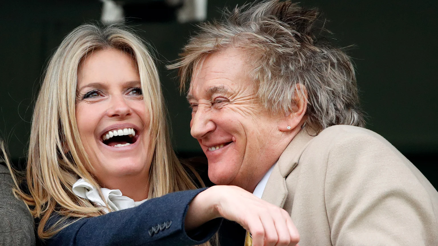 Penny Lancaster and Sir Rod Stewart at Cheltenham Racecourse on March 14, 2019 in Cheltenham, England.