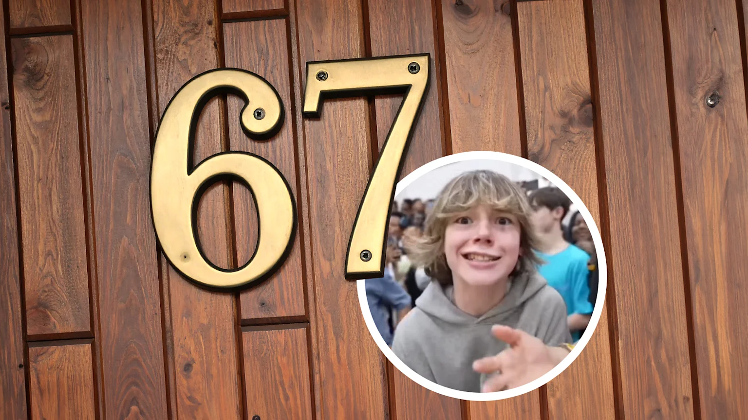 67 numbers, with a circle of the viral meme