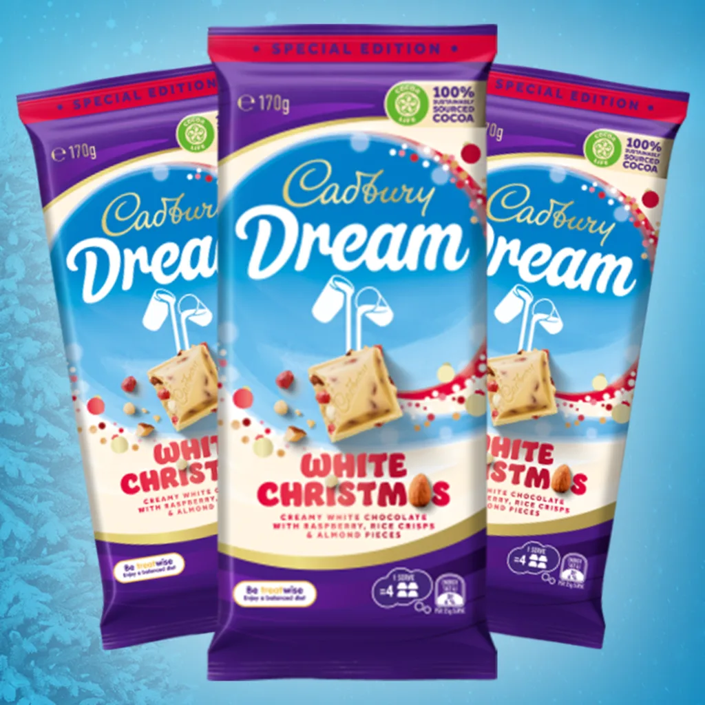 Cadbury Dream Raspberry Cadbury Dream 'White Christmas' has hit NZ just in time for Christmas ...