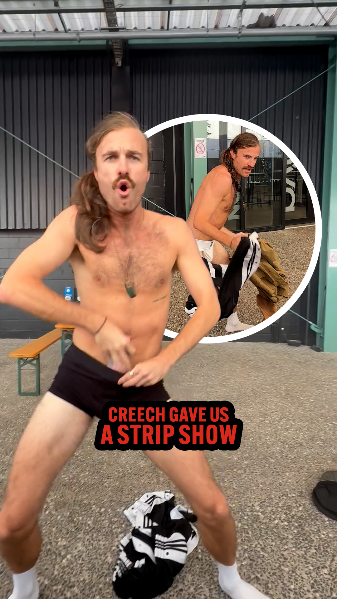 Creech put on a stripper show