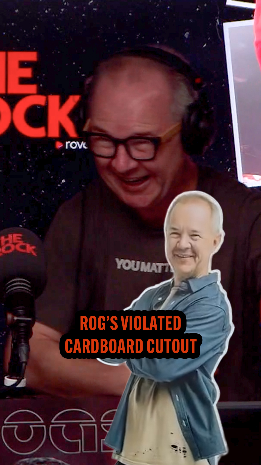 Rog's cardboard cut-out was violated