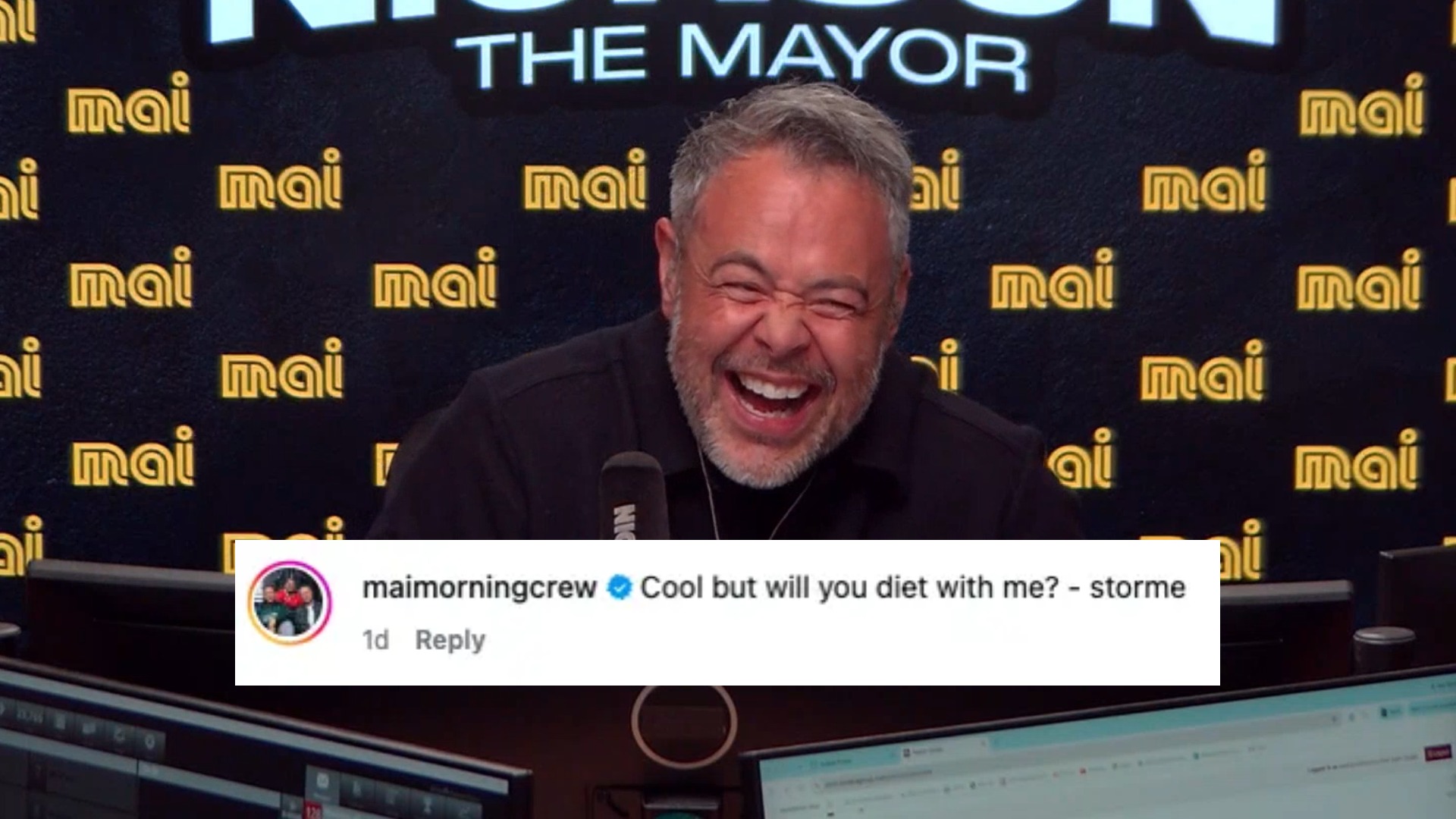 Nickson ran amok on the Mai Morning Crew Instagram