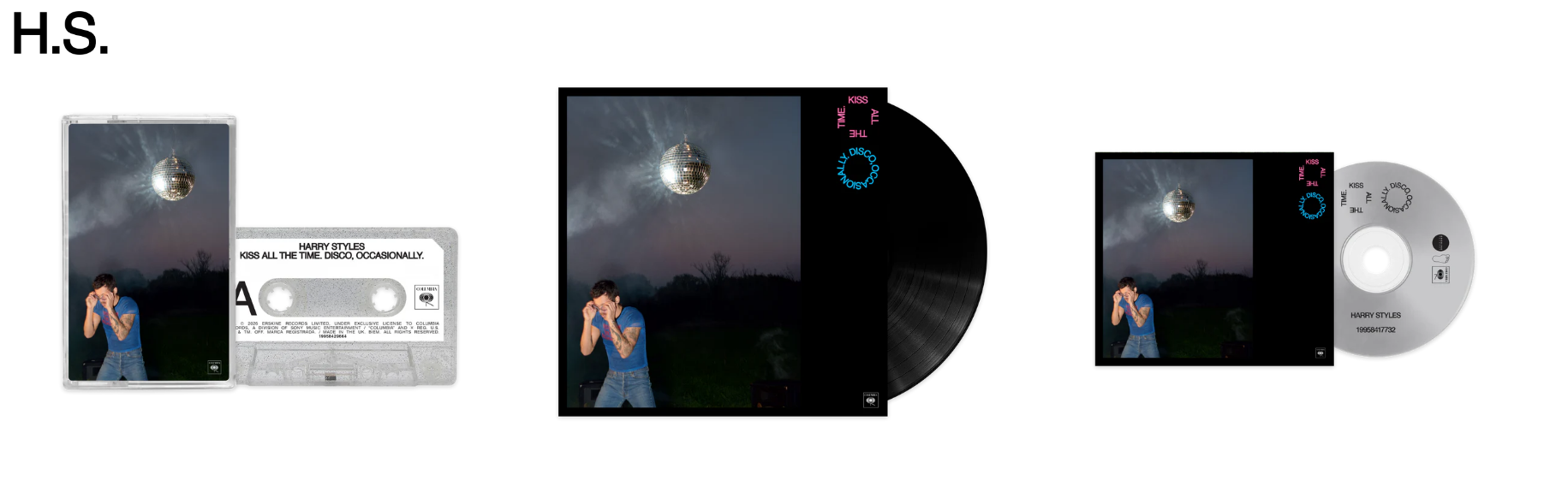 Harry Styles' new 'Kiss All The Time, Disco Occasionally' formats come in CD, multiple vinyl records and a silver glittery cassette tape.