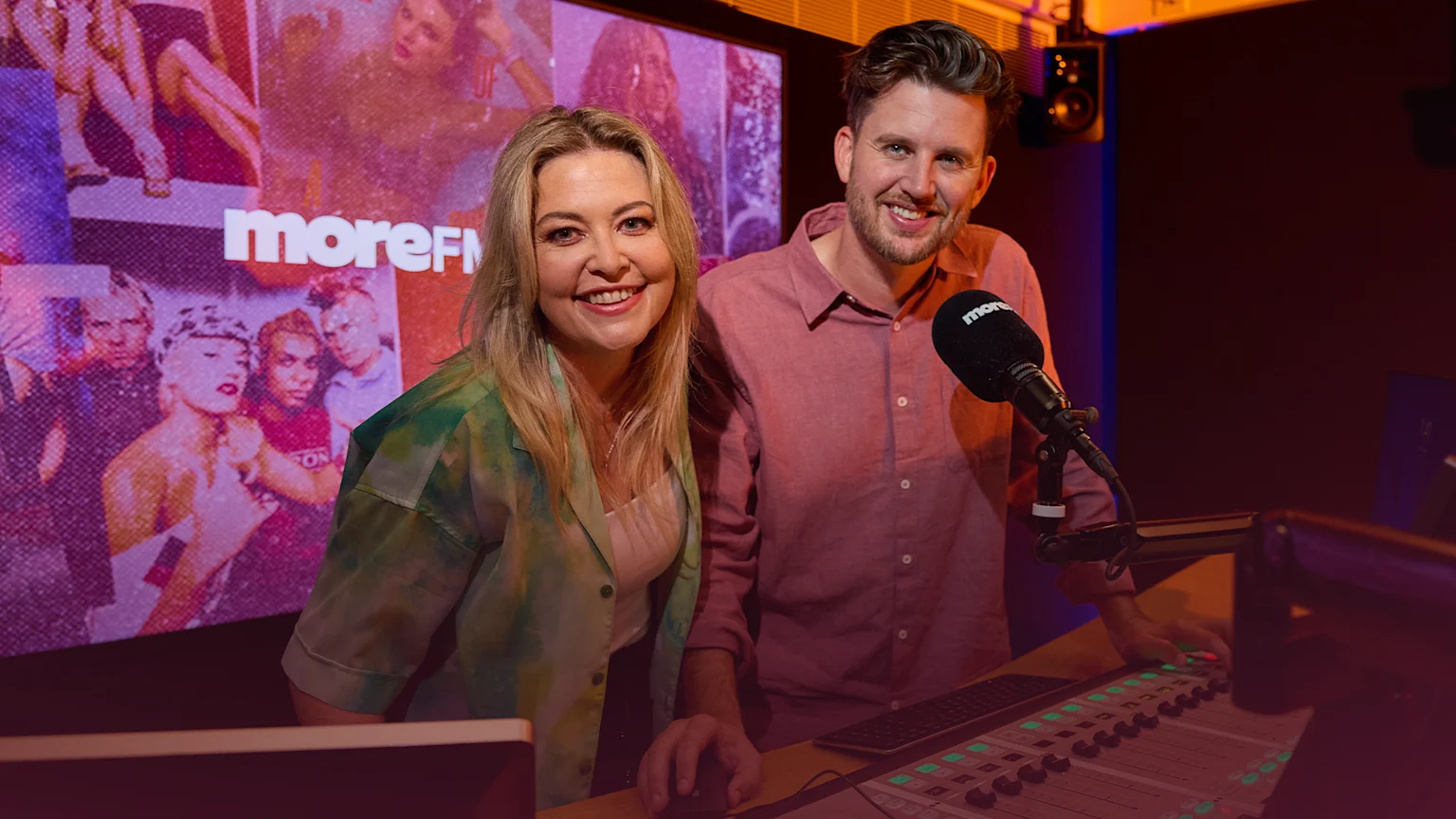 Sarah Gandy poses next to Adam Percival