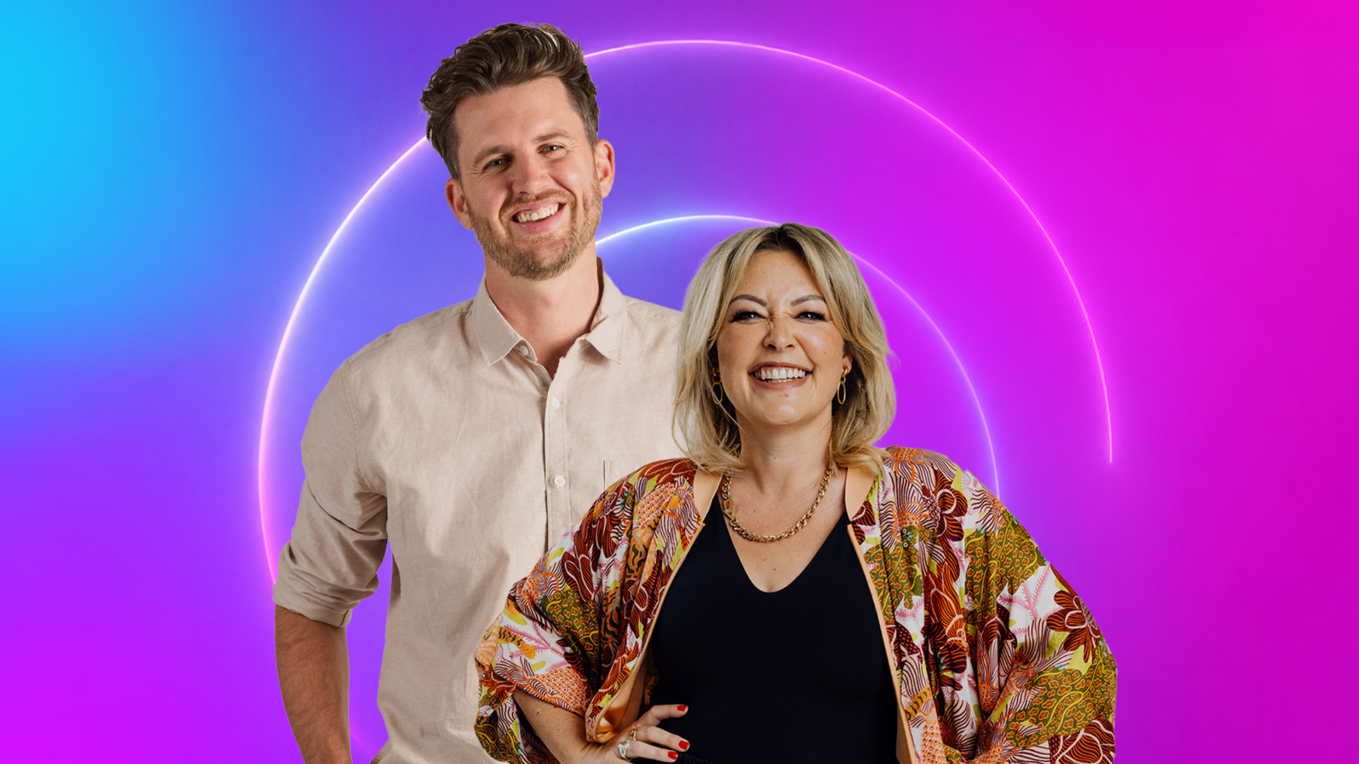 Sarah Gandy poses next to Adam Percival