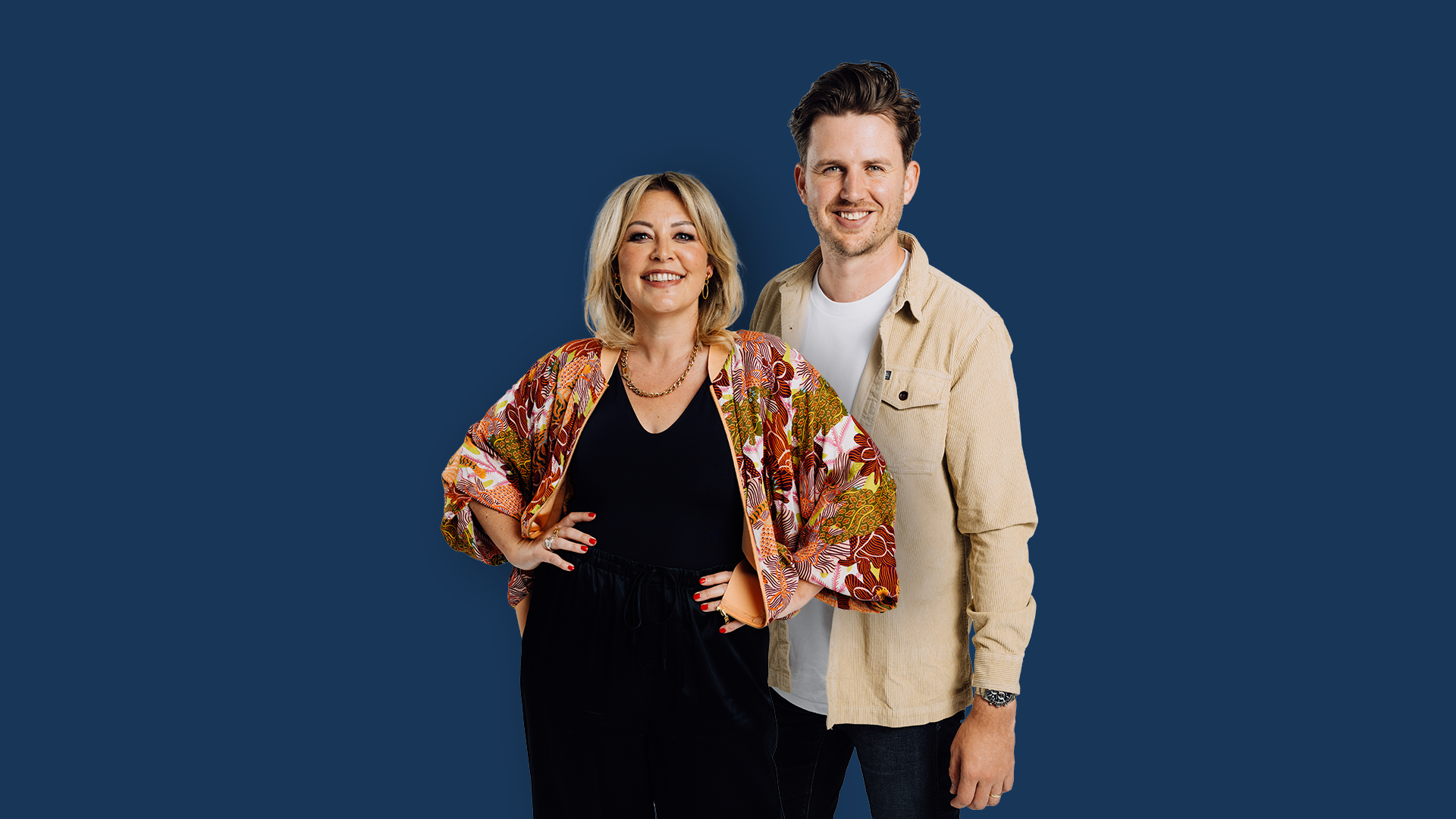 Sarah Gandy poses next to Adam Percival