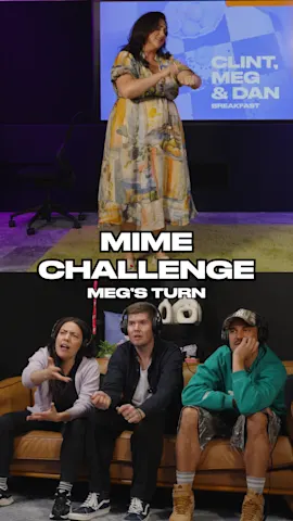 Radio hosts playing mime challenge game