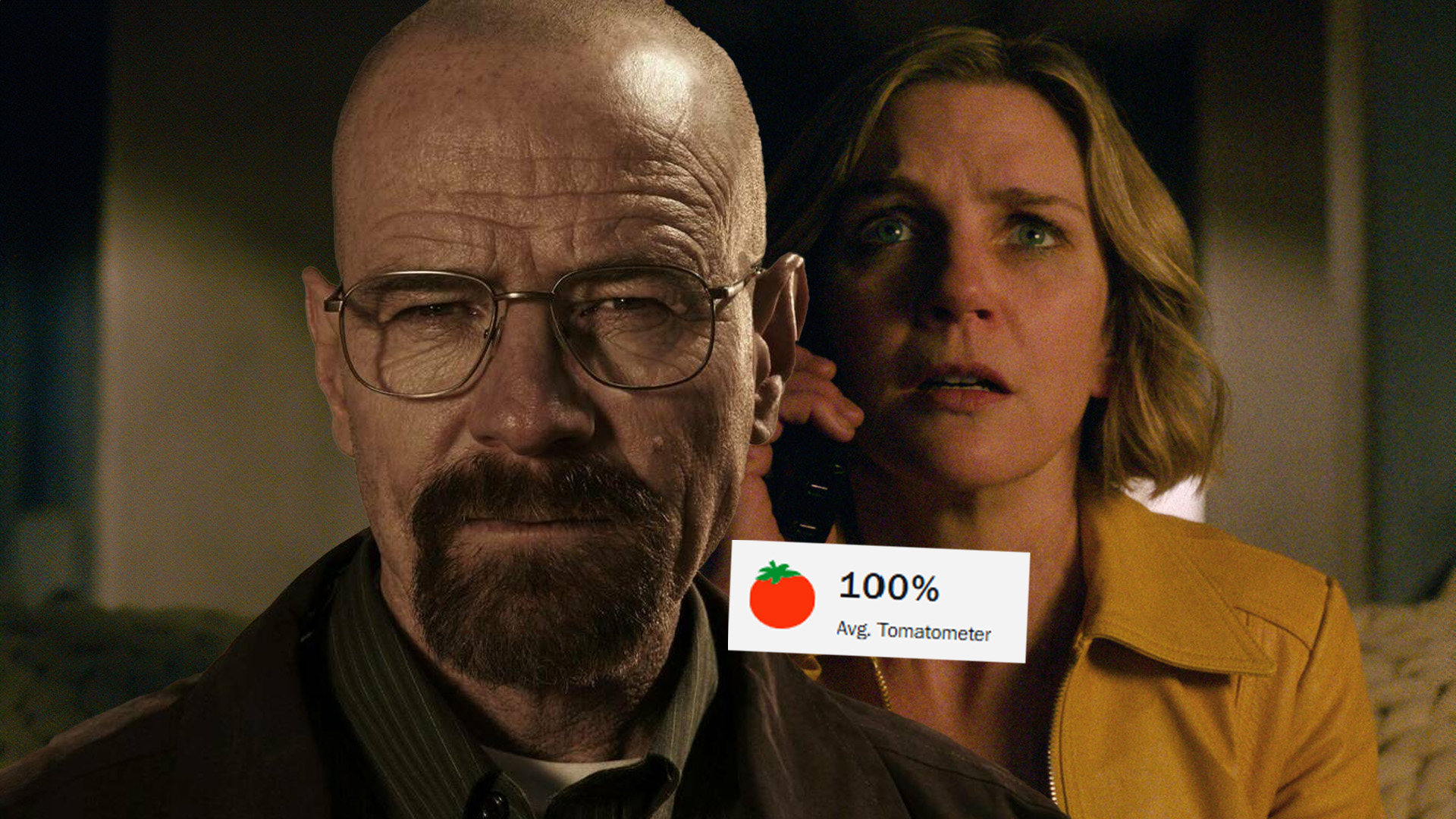 Breaking Bad screenshot and Pluribus screenshot - 100% rotten tomatoes score