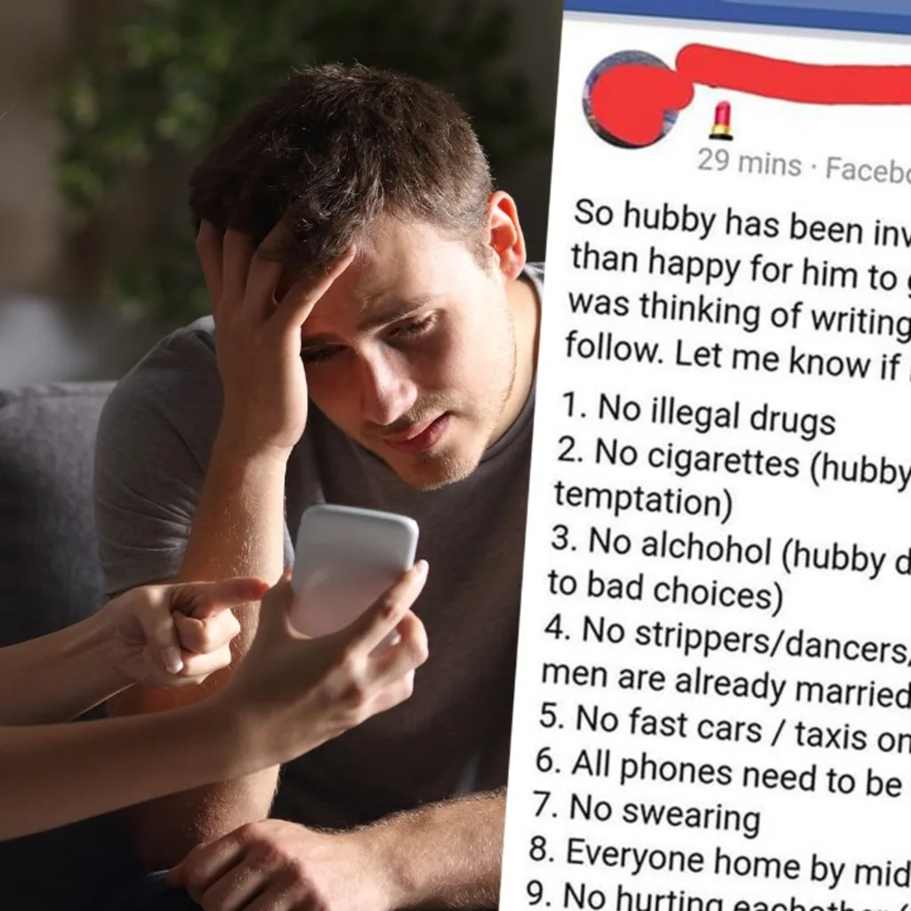 Stag Rules Over-controlling wife's list of strict rules on what her husband can't ...