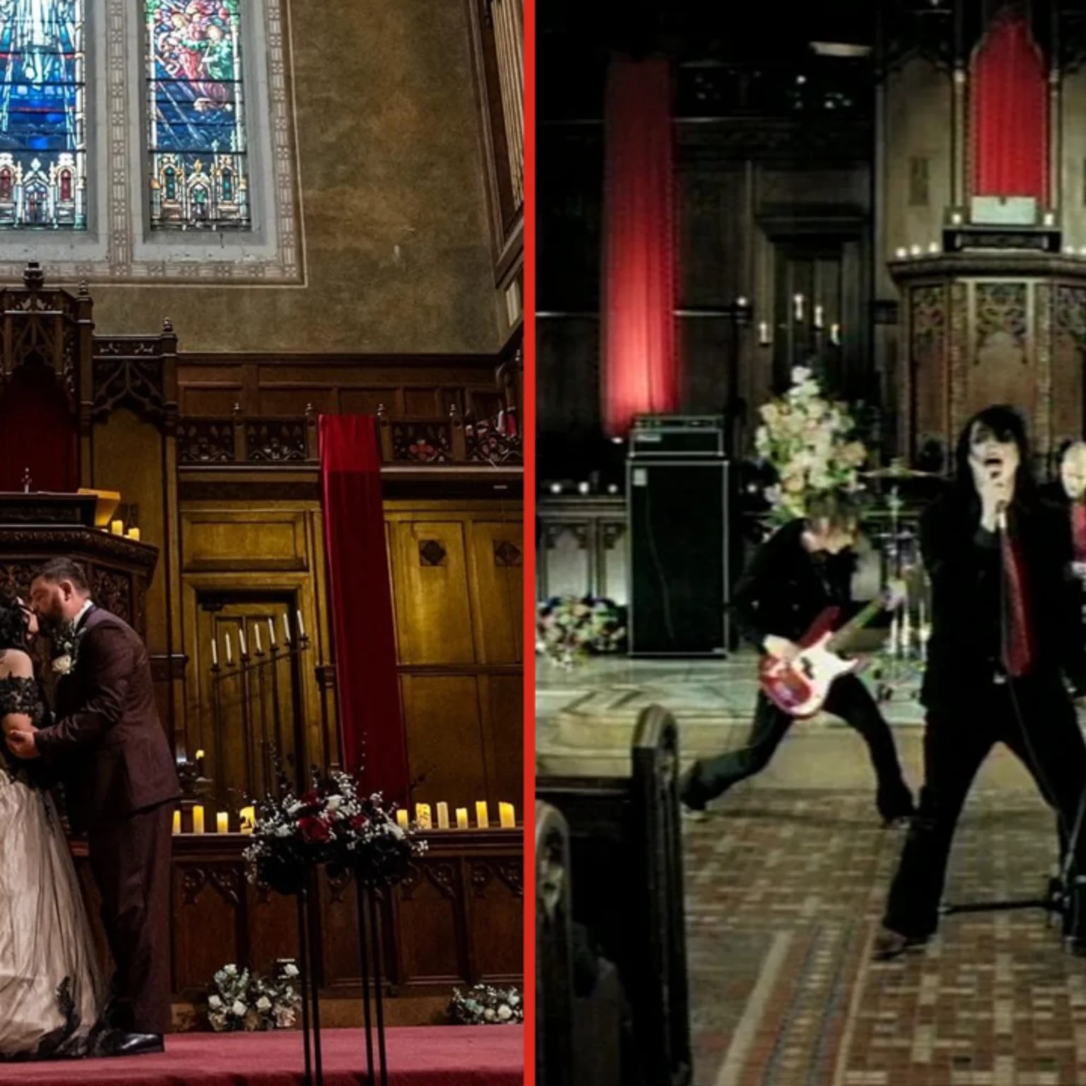Emo couple get married in church featured in My Chemical Romance's Emo couple get married in church featured in My Chemical Romance's