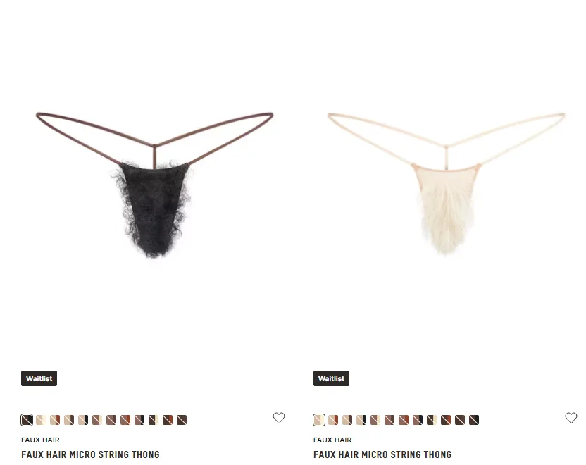 Kim Kardashian SKIMS drop faux hair g-string underwear