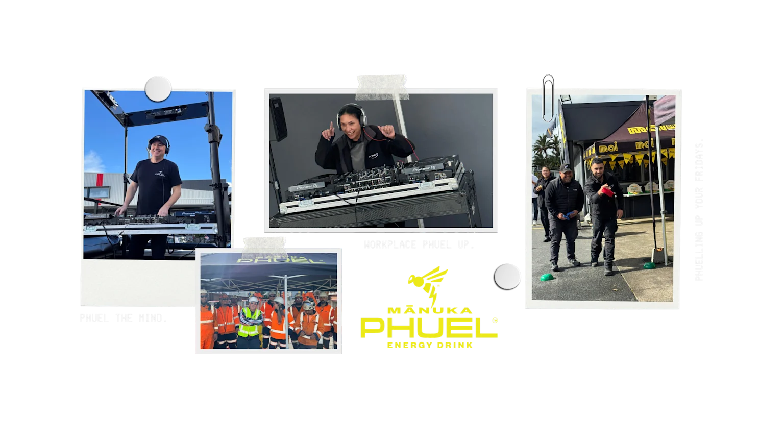 Montage of the Mai Street Team organising a Friday shout with DJs and tradie workers