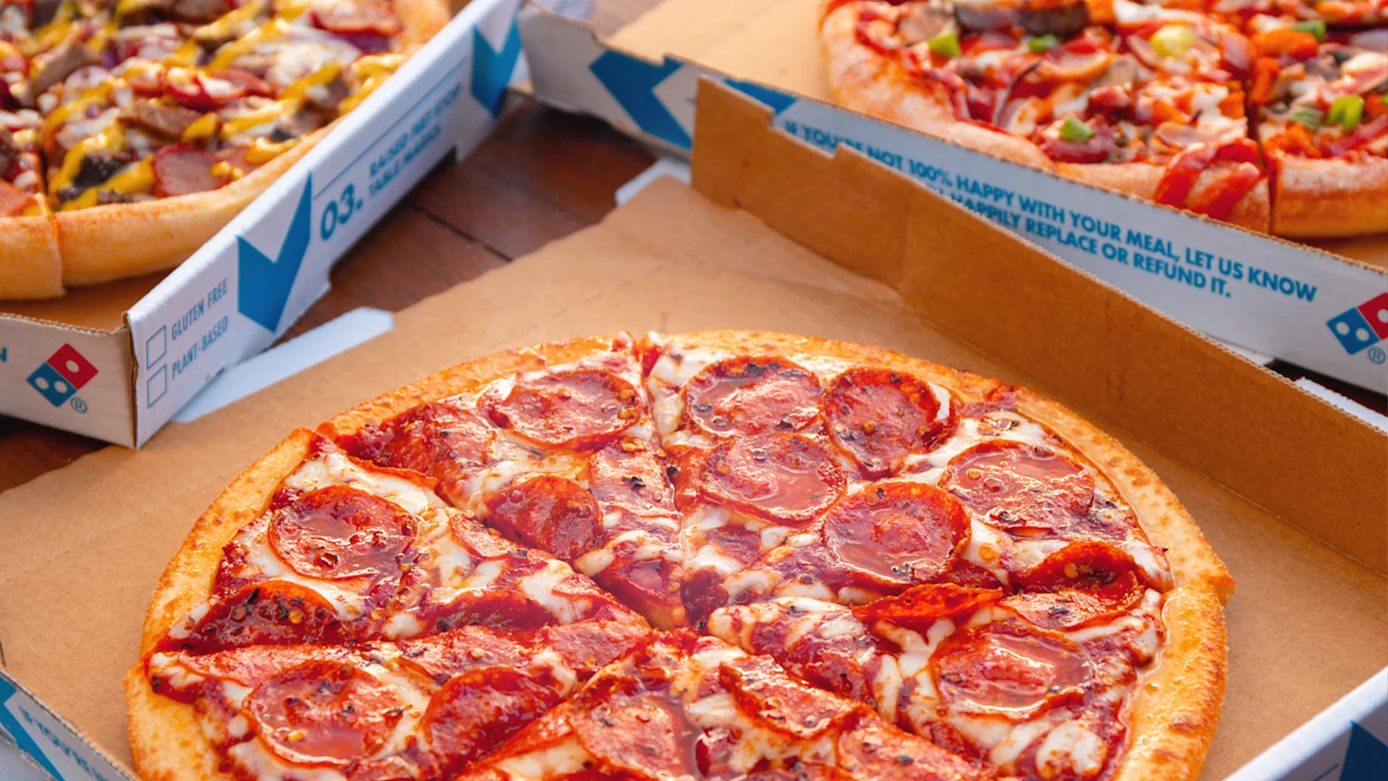 Group of pizzas from Dominos