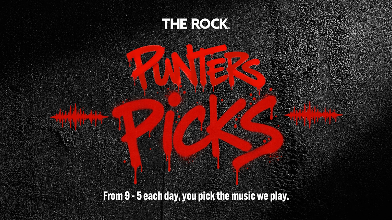 Punters Picks spray painted on a black wall.